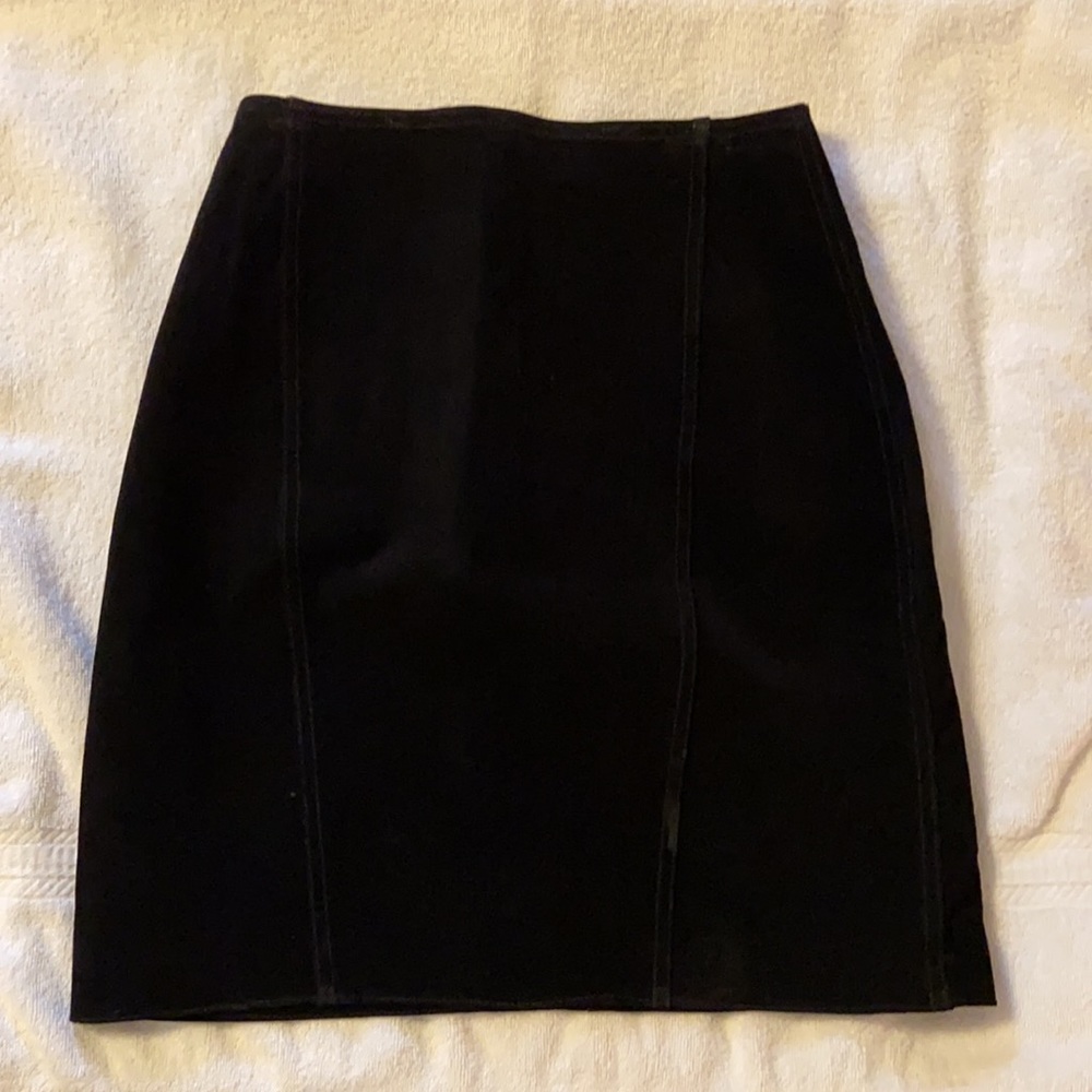 Brandon Thompson Sueded Leather Skirt